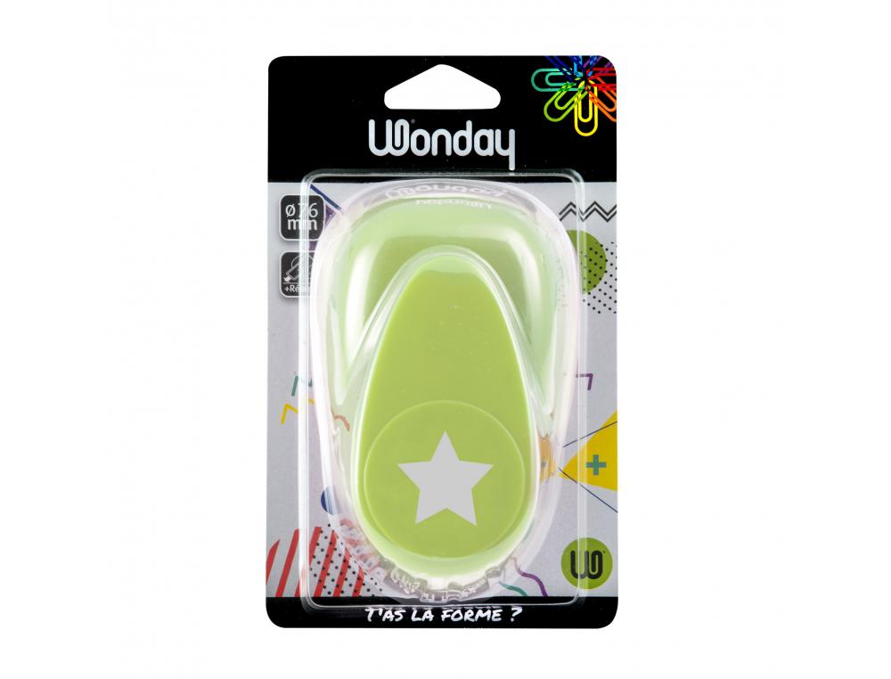 PERFORATEUR WONDAY A LEVIER ETOILE  76MM CORPS LASTIQUE  AVEC RESERVE