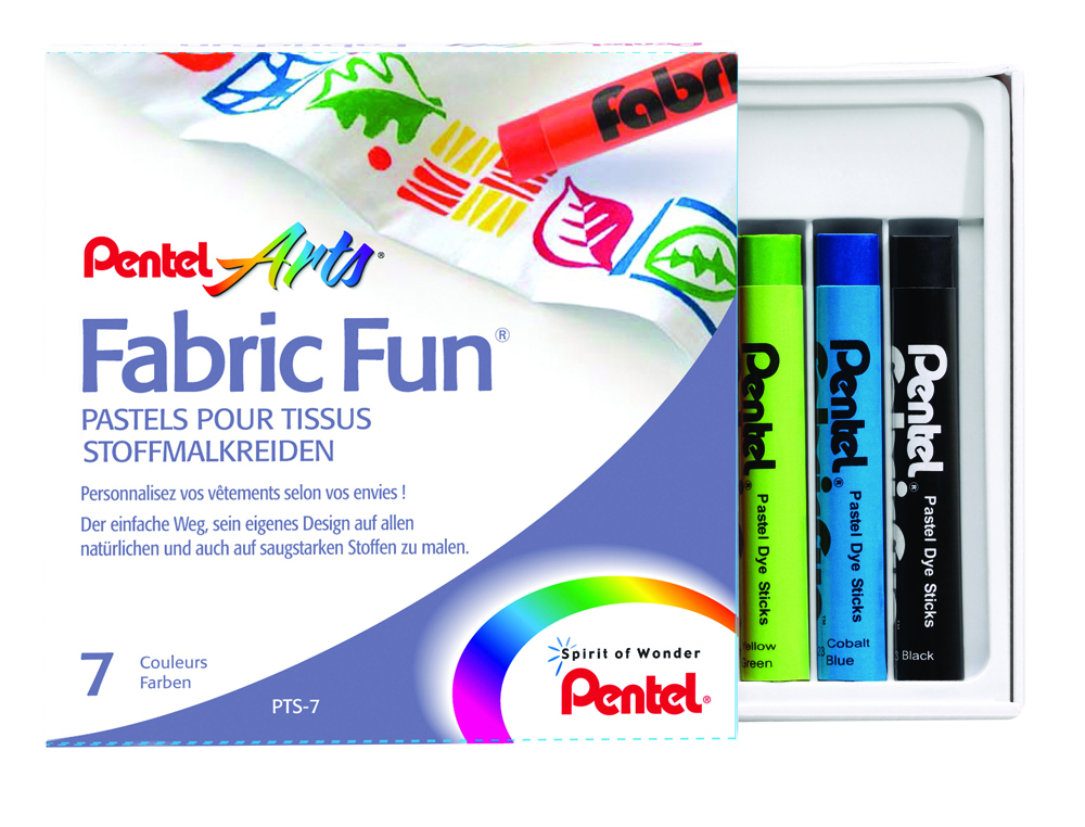 PASTEL TISSUS PENTEL ARTS FABRIC FUN CORPS ROND         ENROBAGE PAPIER DIAM. 8MM     COLORIS ASSORTIS ETUI 7