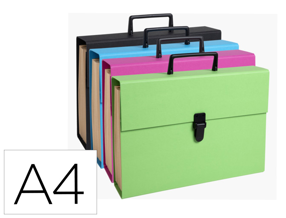 TRIEUR VALISETTE EXACOMPTA 20 COMPARTIMENTS CARTON A4       COUVERTURE PAPIER AVEC        POIGNEE COLORIS ASSORTIS