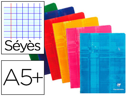 CAHIER PIQU CLAIREFONTAINE PAPIER VLIN VELOUT COUVERTURE PELLICULE A5+ 17X22CM 64 PAGES 90G SYS