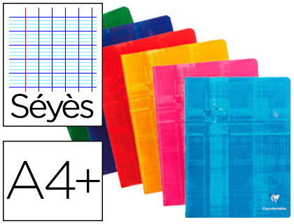 CAHIER PIQU CLAIREFONTAINE PAPIER VLIN VELOUT COUVERTURE PELLICULE A4+ 24X32CM 144 PAGES 90G SYS