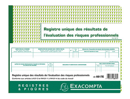 REGISTRE PIQU EXACOMPTA RSULTATS VALUATIONS RISQUES PROFESSIONNELS 320X240MM 60 PAGES
