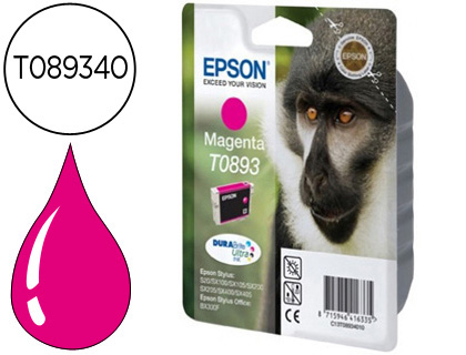 CARTOUCHE EPSON T0893 JET D'ENCRE C13T08934011 COULEUR MAGENTA 155P