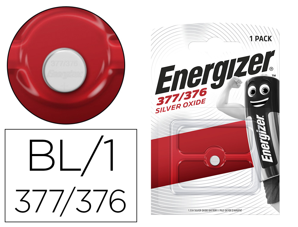 PILE ENERGIZER MONTRES OXYDE ARGENT I.C.E. 377/376 BLISTER 1 UNIT