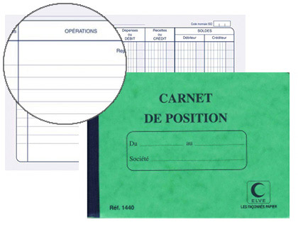 REGISTRE ELVE POSITION DE COMPTE 110X150MM 48 PAGES