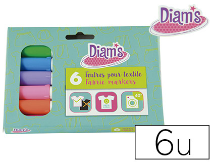 FEUTRE TEXTILE FUN OZ INTERNATIONAL DIAM'S POINTE BLOQUE SCHAGE RAPIDE COLORIS ASSORTIS POCHETTE 6 UNITS