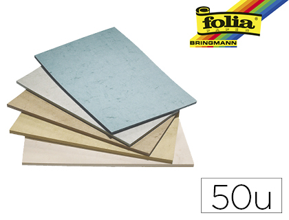 PAPIER PEAU D'LPHANT FOLIA DIN A4 110G/M2 COLORIS GRIS CLAIR PAQUET 50 FEUILLES