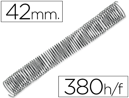 SPIRALE Q-CONNECT MTALLIQUE RELIEUR PAS 5:1 380F CALIBRE 1.2MM DIAMTRE 42MM COLORIS NOIR BOTE 25 UNITS
