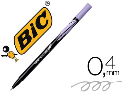 STYLO-FEUTRE BIC POINTE FINE INTENSITY POINTE AIGUILLE BAGUE MTAL 0.4MM ENCRE FLUIDE INTENSE SANS BAVURES LILAS