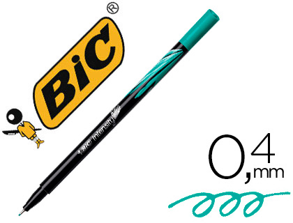 STYLO-FEUTRE BIC POINTE FINE INTENSITY POINTE AIGUILLE BAGUE MTAL 0.4MM ENCRE FLUIDE INTENSE SANS BAVURES VERT D'EAU