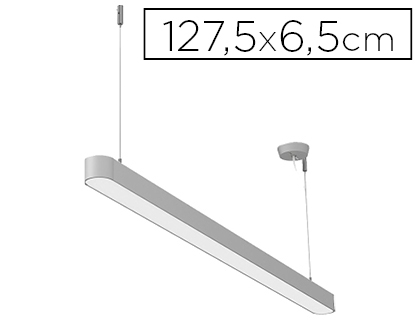 PLAFONNIER MAULSTRAIGHT LED BASSE CONSOMMATION CORDON 2.5M CLASSE A+ 36W CORPS ALUMINIUM ARGENT 1275MM