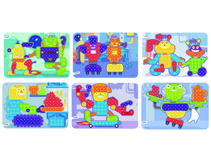 JEU MINILAND PLANCHES ROBOTS 31X21CM PACK DE 6 UNITS