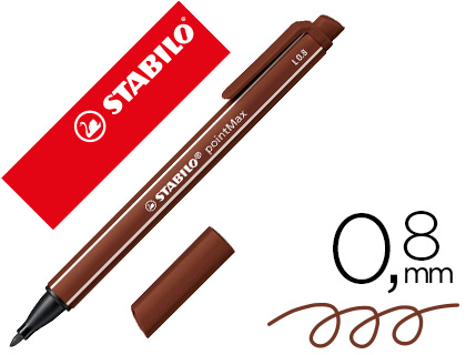 STYLO-FEUTRE STABILO POINTMAX POINTE MOYENNE EN NYLON TRAC 0,8MM ULTRA ROBUSTE COLORIS BRUN