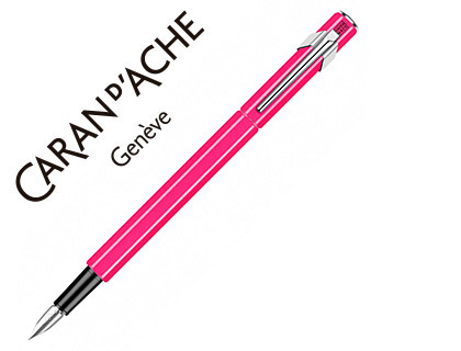 STYLO-PLUME CARAN D'ACHE 840 POP LINE CORPS ALUMINIUM PLUME MOYENNE COLORIS FUCHSIA TUI