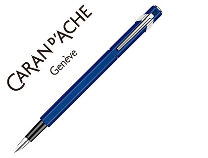 STYLO-PLUME CARAN D'ACHE 840 POP LINE CORPS ALUMINIUM PLUME MOYENNE COLORIS BLEU TUI