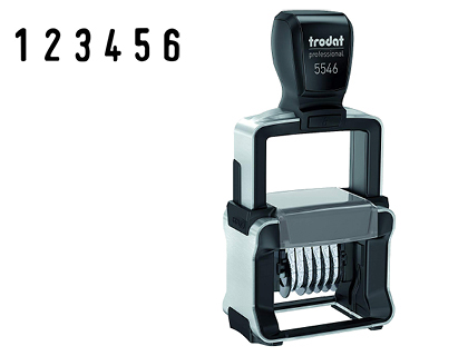 NUMROTEUR TRODAT METAL PROFESSIONAL LINE 5546 4.0 ACIER INOXYDABLE 6 BANDES CHIFFRES HAUTEUR 4MM