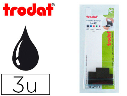 RECHARGE TAMPON TRODAT 4921 NOIR BLISTER 3 UNITS