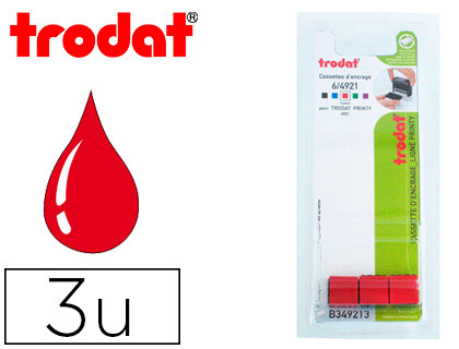 RECHARGE TAMPON TRODAT 4921 ROUGE BLISTER 3 UNITS