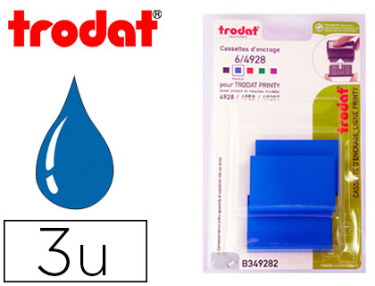 RECHARGE TAMPON TRODAT 4928/4958/4928T BLEU BLISTER 3 UNITS