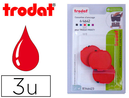 RECHARGE TAMPON TRODAT 4642 ROUGE BLISTER 3 UNITS