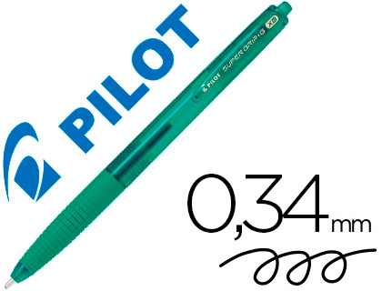 STYLO-BILLE PILOT SUPER GRIP G RTRACTABLE POINTE EXTRA LARGE 1.6 MM COLORIS VERT
