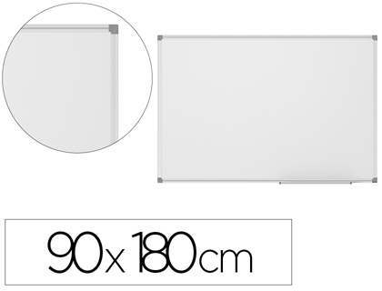 TABLEAU BLANC VANERUM MAILL MAGNTIQUE CADRE ALUMINIUM ANODIS FIXATION MUR 90X180CM