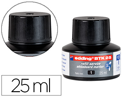 RECHARGE MARQUEUR EDDING BTK-25 TABLEAU BLANC COULEUR  NOIR FLACON 25ML