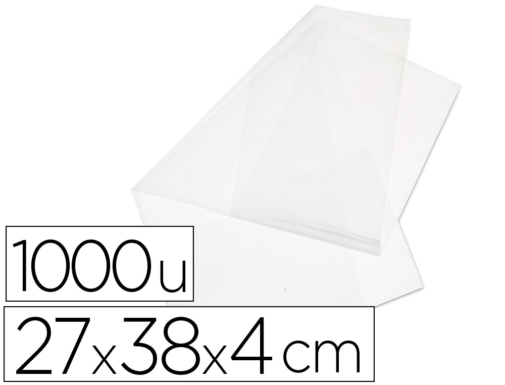 SACHET PLASTIQUE FOND DE CAISSE ANTALIS POLYTHYLNE HAUTE DENSIT APTE CONTACT ALIMENTAIRE 27X38X4CM PAQUET 1000 UNITS