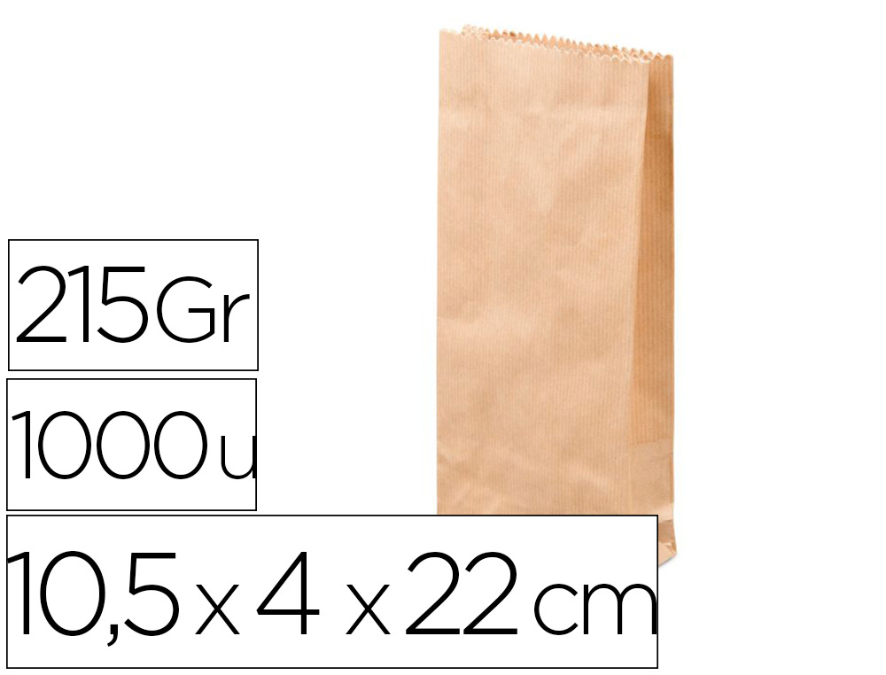 SACHET ANTALIS KRAFT BRUN RECYCL 215G DOUBLE PAISSEUR RSISTANT LGER APTE CONTACT ALIMENTAIRE 10,5X4X22CM 1000 UNITS
