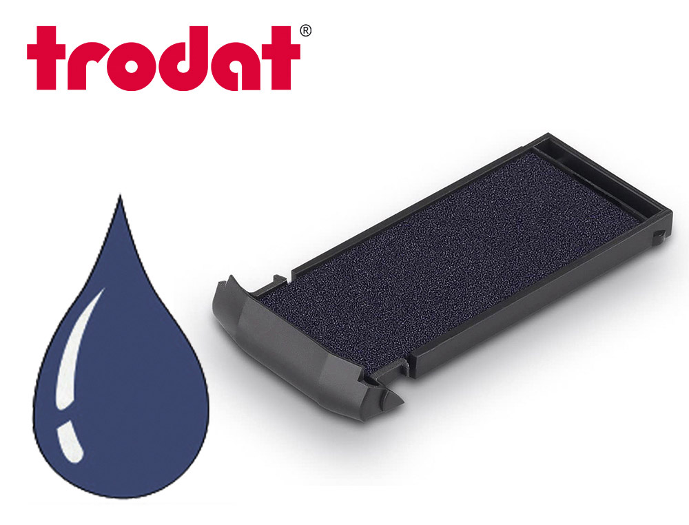 CASSETTE ENCRAGE TRODAT 6/9412 POUR TAMPON MOBILE PRINTY 9412 47X18MM COLORIS BLEU