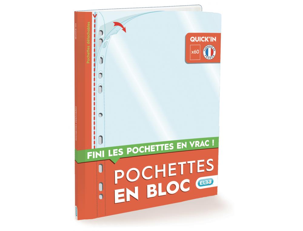 POCH.PERF.A4 PP50 LISSE QKINB/POCHETTES PERFORES DTACHABLES QUICK'IN ELBA - BLOC DE 60