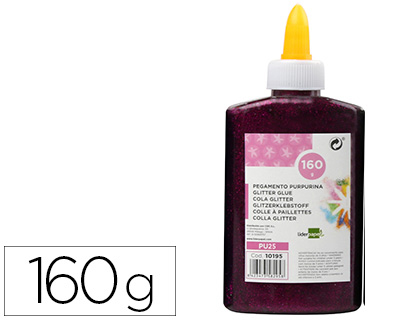COLLE PAILLETEE LIDERPAPEL COLORIS MAUVE METALLISE - POT DE 160G