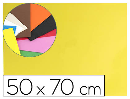 PLAQUE MOUSSE LIDERPAPEL 50X70CM 60G/M2 PAISSEUR 1.5MM UNICOLORE JAUNE