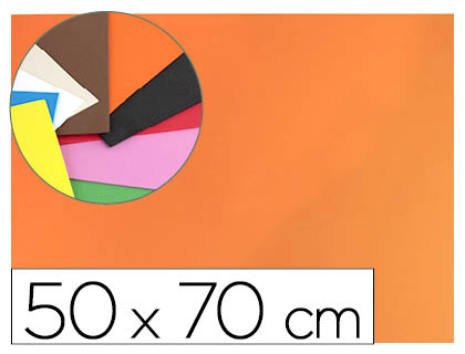 PLAQUE MOUSSE LIDERPAPEL 50X70CM 60G/M2 PAISSEUR 1.5MM UNICOLORE ORANGE