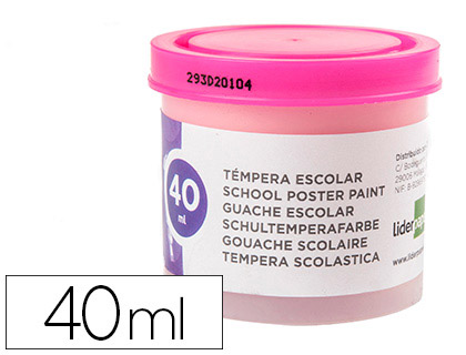 GOUACHE SCOLAIRE LIDERPAPEL COLORIS ROSE POT 40ML