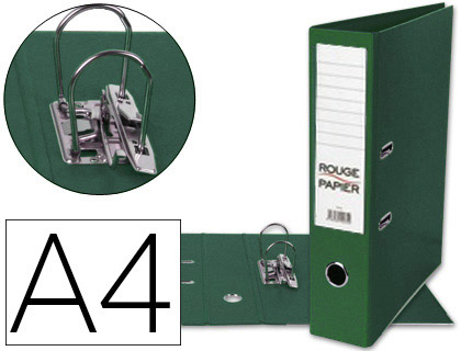 CLASSEUR LEVIER ROUGE PAPIER A4 210X297MM PLASTIQUE DOS 75MM COLORIS VERT